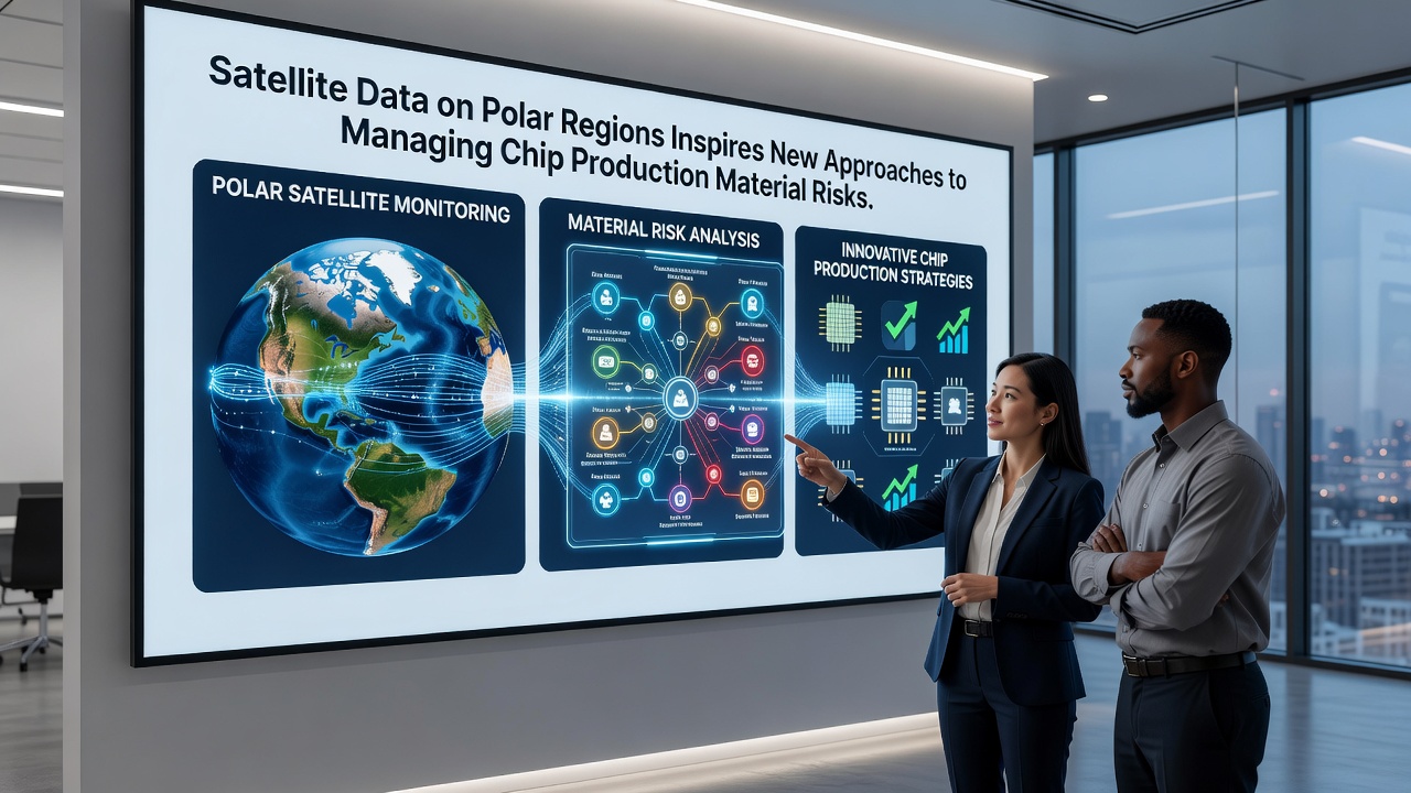 Visualization of supply chain mapping overlaid with polar climate data